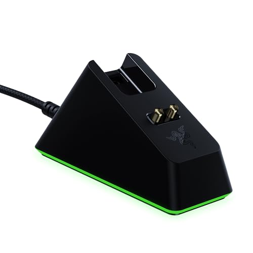 Mouse Dock Chroma - Station di Carica per Mouse Wireless (Per DeathAdder V2 Pro, Viper Ultimate, Basilisk Ultimate, Naga Pro, Magnetico con Illuminazione, Piedini Antiscivolo Stile Geco) Nero - Mouse gaming - Immagine 6
