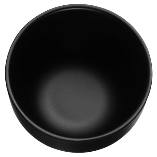 NIYANGLE cuenco de afeitar de acero inoxidable cuencos de afeitar tazón de jabón de afeitar pequeño cuenco negro cepillo y taza de afeitar cepillo de afeitar y cuenco Black