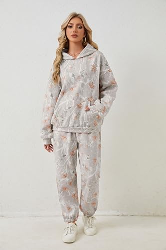 Camo Sweat Sets for Women Maple Leaf Print Camo Hoodie Pants Womens Sweatsuits Camouflage Lounge Sets Outfits2