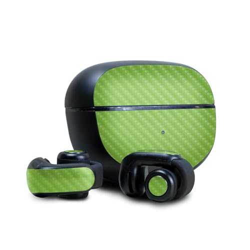 Image of Carbon Fiber Skin Compatible with Bose Ultra Open Earbuds - Solid Lime Green - Premium 3M Vinyl Protective Wrap Decal Cover - Easy to Apply | Crafted in The USA by MightySkins