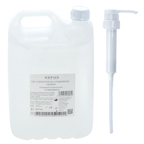 KEFUS Ultraschall-Leitgel 5L | Starre Kanisterflasche mit Dosierpumpe | Medizinisches und ästhetisches Gel für Sonografie, Radiofrequenz, IPL und Kavitation | Hohe Leitfähigkeit und Präzision