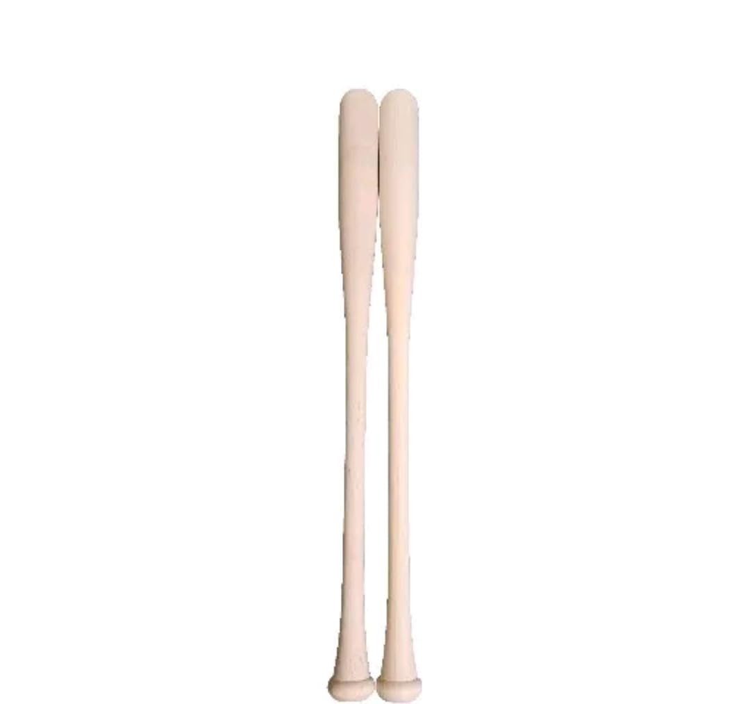 2 Pack Hand Split Maple Wood Baseball Bat Adult Size Lightweight Unfinished Sanded 33