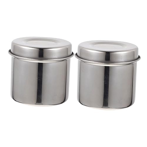 Garneck 2piezas Contenedor De Almacenamiento De Inoxidable Tapa De Recipiente Para Gasas y Ungüentos Diseño Compacto y Ligero Para Uso Doméstico y Profesional