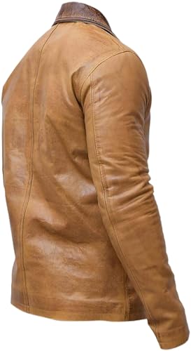 Mens Tan Brown Real Leather Coat Jacket Arthur Morgan Jacket2