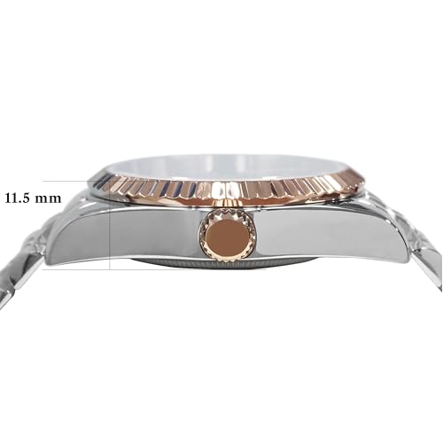 Image of PASCAL Timeless Classic Diamond Watch for Women Men, Swiss Quartz | Lab-Grown Diamonds, Sapphire Crystal, Stainless Steel Strap, 10 ATM Waterproof, Luxury Watch Gift,Fits Wrist 6.5 inch-9.5 inch