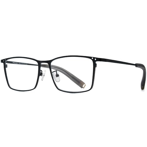 Image of FONEX Pure Titanium Glasses Frame Men Square Magnet Clip On Eyeglasses with Polarized Lens