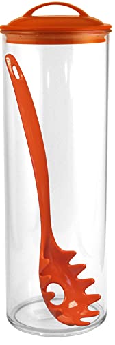 Reston Lloyd Orange - Acrylic Spaghetti Jar & Fork