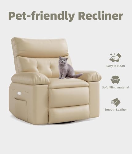 Sillón ergonómico reclinable beige piel sintética miniatura 5