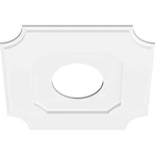 Image of Ekena Millwork CMP20LE-07000 Locke Architectural Grade PVC Contemporary Urethane Ceiling Medallions 20 inchOD x 7 inchID x 12 inchC x 1 inchP