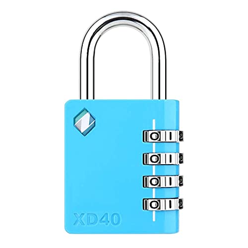 Image of XD40 Combination Lock, 4 Digit Padlock for School Gym Sports Locker, Fence, Toolbox, Case, Hasp Storage (1-Pack, Blue)