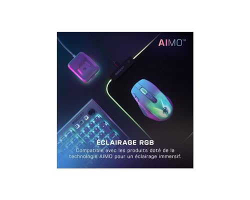 Roccat Kone XP Air — mouse da gioco wireless con sensore ottico da 19.000 DPI, illuminazione AIMO RGB, rotella di scorrimento 4D, nero - Mouse gaming - Immagine 1
