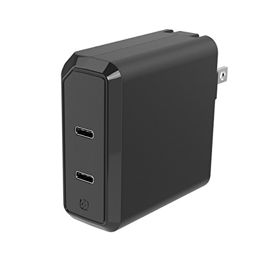 Scosche Hpdc8C8-Sp Certified Powervolt Usb Type-C With Power Delivery 3.0 Type-C Fast Charger For Standard Usb-C Devices, Wall Adapter With 2 Ports, Black #TOP6