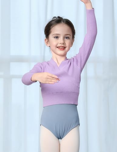 Dance Sweater for Girls Long Sleeve V-Neck Top Sweater for Ballet/Gymnastics/Sports2