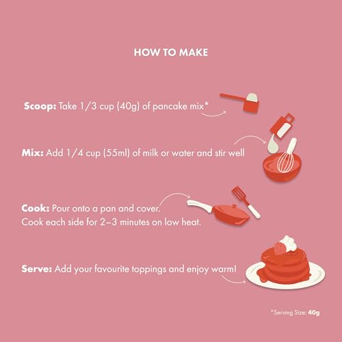 Image of Cosmix No-Nonsense Protein Pancake | 8g Protein /Serving | Instant Breakfast with Supergrain Blend (Oats, Jowar, Kodo, Little Millet) | Pancake Mix | No Maida, No Refined Sugar | Limited Edition | Strawberry - 200g