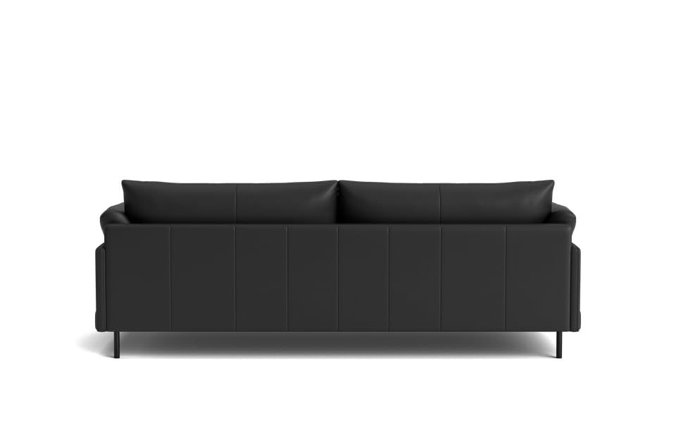 Image of LEGACY OF COMFORT Zola 3 Seater Sofa Three Seater Sofa Leather for Living Room Hotels and Offices (Black)