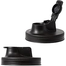 Jarware 82685 Black Wide Mouth Mason Jar Spout Lids, Set of 2