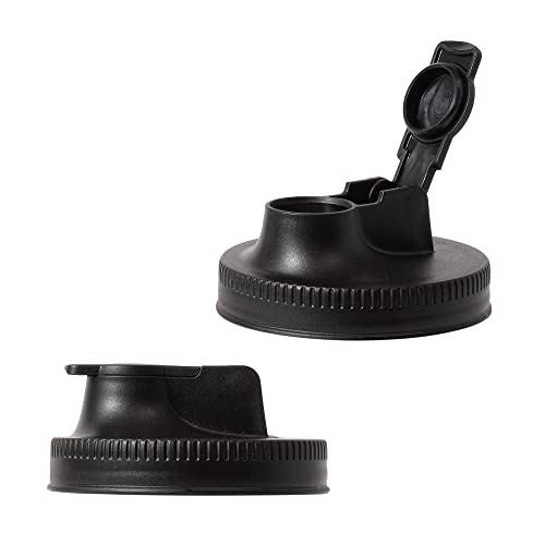 Jarware Spout Lids For Wide Mouth Mason Jars, Set of 2, Black by Jarware - Used condition - CA$8.23
