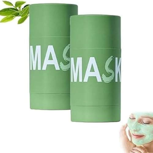 Mascarilla limpiadora profunda de té verde, mejora los puntos negros, contiene extracto de té verde, apta para todo tipo de pieles (2 pcs)