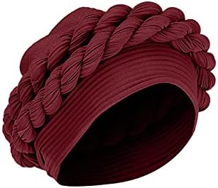 Hat Women Wrap Turban Head Hair Scarf Bonnet Cap Muslim Cancer Cover Baseball Caps Mens Mesh Hats and (Wine, One Size)