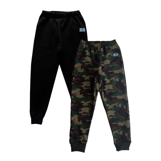 Kit 2 Calças Infantil Jogger Manabana em Moletom Flanelado – Camuflada e Preta – Roupas Confortáveis de Frio (BR, Numérico, 6, Camuflado)