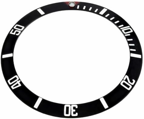 Ewatchparts 37.60mm x 30.70mm Replacement Bezel Insert Black With Red Triangle Marker @12 image 4