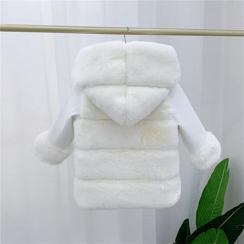 Girls Faux 𝐅𝘂𝗿 Wool Outerwear Toddler Wedding 𝐏𝐚𝗿𝐭𝐲 Dress Coat Winter Long Sleeve Warm Snow (White, 4-5 Years)2