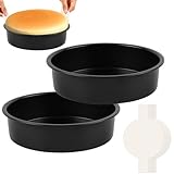 tutikuki 10 Inch Cake Pan Set of 2 - Nonstick Carbon Steel Round Cake Baking Pans with Parchment Paper, Dishwasher Safe, Durable for Large Layer Cakes, Birthday & Christmas Baking