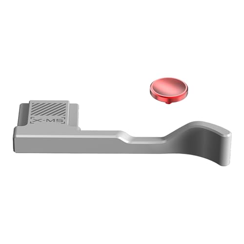 SZZCNOX XM5 Metal Thumb Grip for Fujifilm XM5 Camera, Thumb Up Rest Anti-Slip Grip with Hot Shoe Shutter Button Cover Protector for Fuji FUJIFILM X-M5 Camera, with Anti-Scratch Silicone Pad (Silvery)