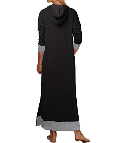 Jacansi Women's Long Sweatshirt Hoodie Dress With Pockets Winter Maxi Dresses For Women Dark Grey S #TOP1