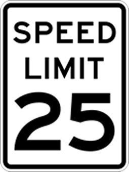 NNBT 25 MPH Speed Limit Road Sign for Outdoor & Indoor 12'' x 8