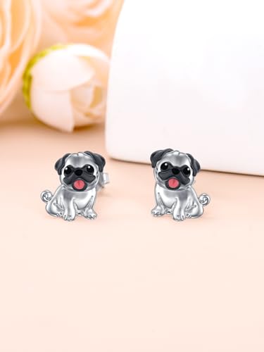 925 Sterling Silver Animals Stud Earrings for Women Horseshoe/Cow/Butterfly/Cat/Sloth/Koala/Axolotl/Hedgehog/Squirrel/Dragon/Labrador Earrings Jewelry Gift4