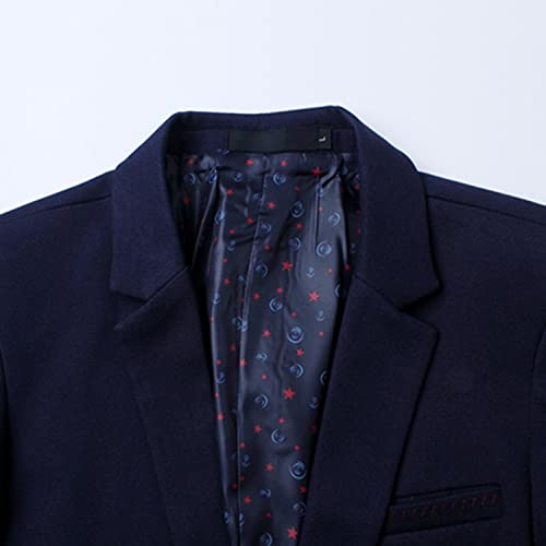 Lu's Chic Men's Business Sport Coat Long Sleeved Blazer Fitted Pocket Button Fall Blazer Jacket4