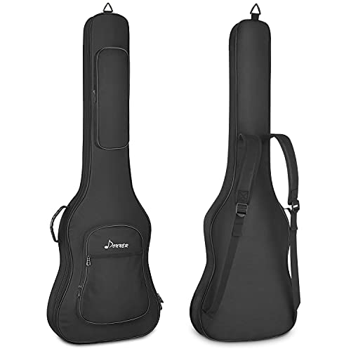 Donner Housse pour Guitare Basse Électrique de 43 Pouces, Rembourrage de 12 mm en Nylon Indéchirable 600D, Double Bretelles Réglables, Sac pour Guitare Électrique de Transport Souple
