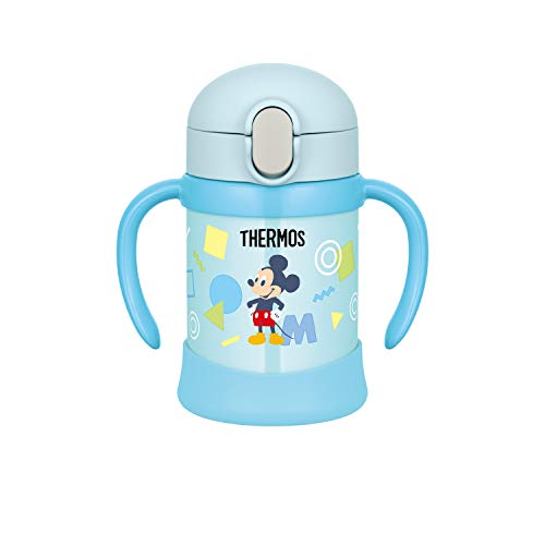 THERMOS Mickey Baby Straw Mug Vacuum Flask 250ml blue - FJL-250DS