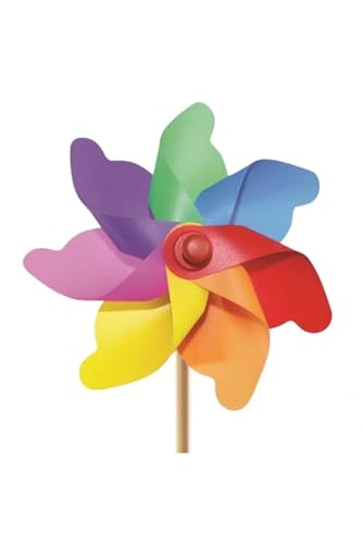 Gökkuşağı Renkli 7 Kanatlı Rüzgâr Gülü, 20 cm, 86992772872012