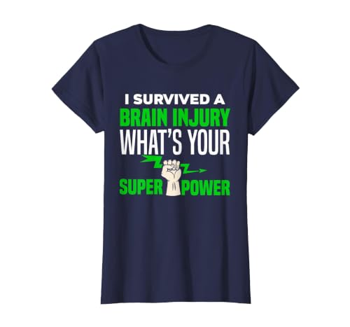 I Survived Brain Injury Awareness, TBI, Brain Injury Survivor T-Shirt, Women, Navy Blue, XX-Large