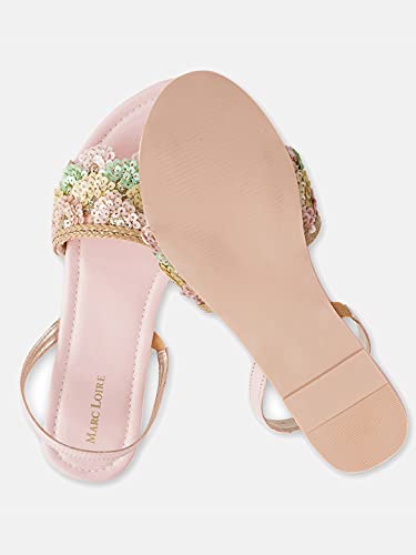 Image of Marc Loire Women's Embroidered and Embellished Flat Fashion Sandals