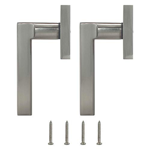 Image of Nuk3y Hulk Series Lever Door Handle Slim Square Modern Contemporary Lever Set (Dummys, Satin Nickel)
