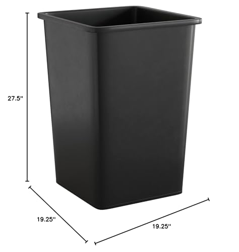 Image of 35 Gallon Black Square Commercial Trash Can