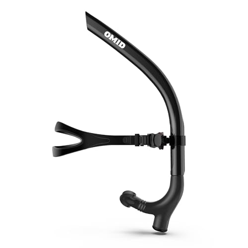 OMID SN1 Snorkel for Adult Youth, Diving Snorkel with One-Way Purge Valve, Food-Grade Silicone Mouthpiece