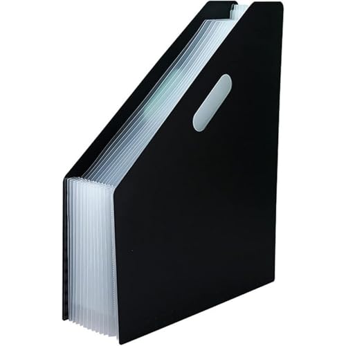 ファイルボックス A4 ドキュメントスタンド 大容量 13ポケット 書類ケース アコーディオン式 縦型 書類/ファイル 整理 収納 12仕切り 分類 便利 使いやすい コンパクト 持ち運び 自立式 ドキュメントファイル 書類収納 ブラック