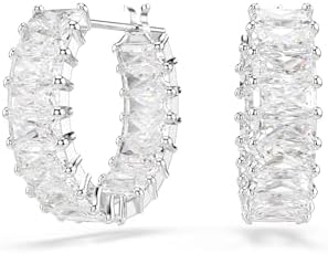 Swarovski Matrix Crystal Hoop Earrings, Blue and Clear Crystals, ...