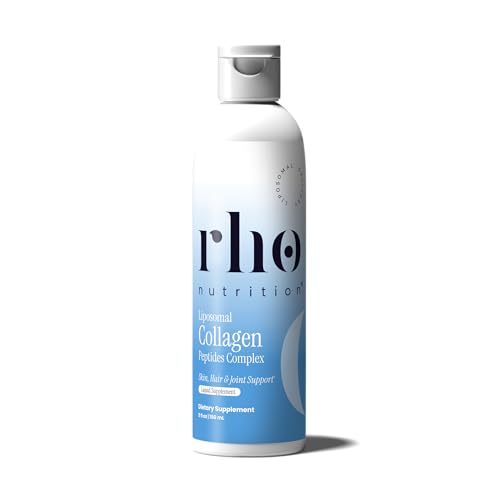 Rho Nutrition Liposomal Collagen Peptides - High-Absorption Liquid Collagen Supplement - Supports Skin Elasticity Joint Health and Overall Vitality for Healthy Aging 5 fl oz