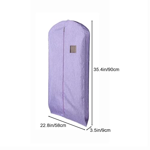 Breathable Oxford Cloth Garment Bags for Hanging Clothes, Zippered Storage Suit Bags, 43.3in/110cm, Durable & Lightweight, Ideal for Home Organization (Purple)2