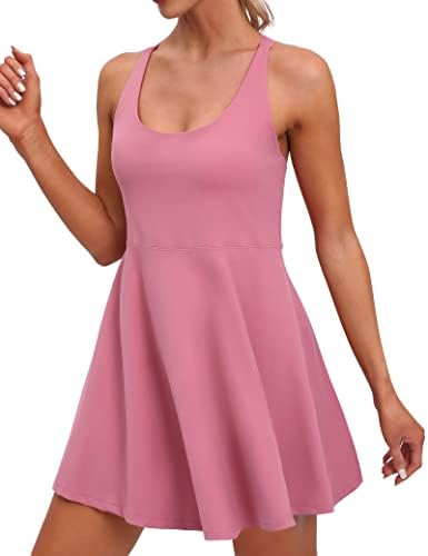 IUGA Womens Tennis Dress with Shorts Underneath Athletic Dress for Women Golf Dresses Summer Outfits for Workout