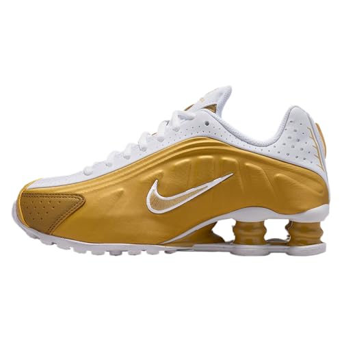 Nike Shox R4 Big Kids' Shoes (Metallic Gold/White/Metallic Gold)