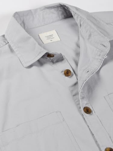 Image of Thomas Scott Men's | Solid | Full Sleeve | Oversized Fit | Cotton Blend | Spread Collar | Casual Shirt