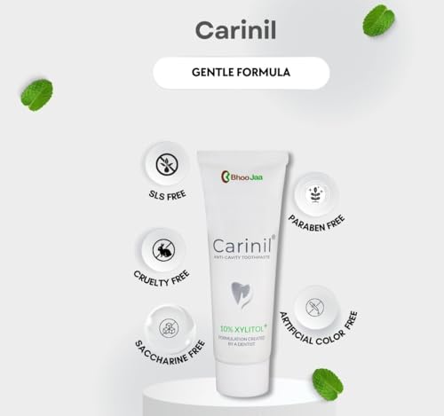 Image of Anti-cavity Toothpaste with 10% Xylitol, Fluoride & Clove | Prevents /Cures senitivity, gum bleeding, bad breath, dry mouth and ulcers| SLS free & Diabetic friendly|100gms Pack of 2