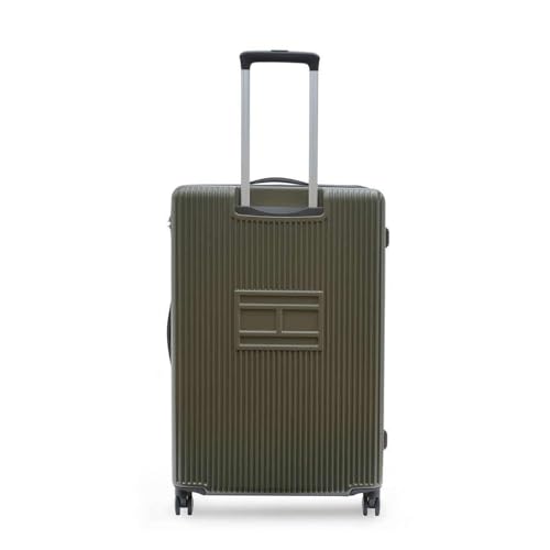Image of Tommy Hilfiger Large Hard Luggage Empire X - Olive | Check-in Trolley Bag with TSA Lock | 360 Spinner Double Wheels | Telescopic Handle | Polycarbonate Shell Suitcase | 77cm | 95L Capacity