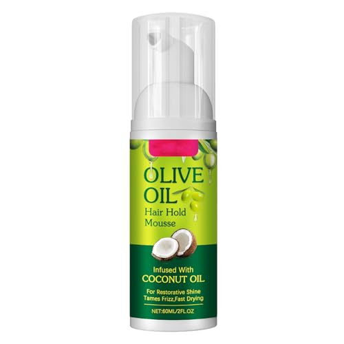 Olive Oil Styling Mousse - Natural Olive Oil Style Curl Defining Mousse - Infused With Nourishing Coconut Oil for Hair Styling - Fast Drying,Moisturizing & Nourishing,Hair Fluffy and Curling Tool
